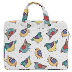 Seamless-pattern-with-hand-drawn-bird-black Macbook Pro 13  Double Pocket Laptop Bag by Simbadda