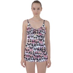 Cute-dog-seamless-pattern-background Tie Front Two Piece Tankini