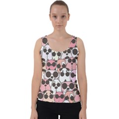 Cute-dog-seamless-pattern-background Velvet Tank Top