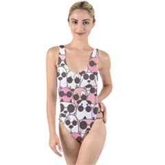 Cute-dog-seamless-pattern-background High Leg Strappy Swimsuit