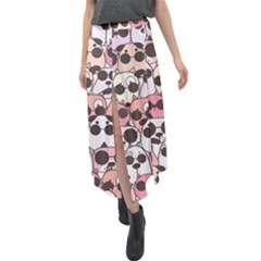 Cute-dog-seamless-pattern-background Velour Split Maxi Skirt