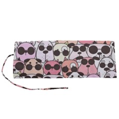 Cute-dog-seamless-pattern-background Roll Up Canvas Pencil Holder (S)