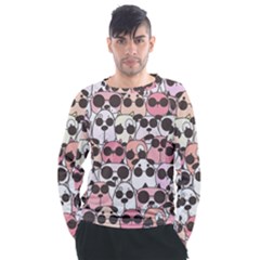 Cute-dog-seamless-pattern-background Men s Long Sleeve Raglan Tee