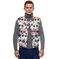 Cute-dog-seamless-pattern-background Men s Button Up Puffer Vest	