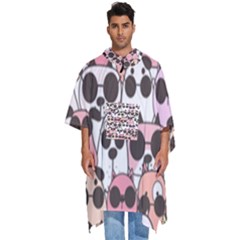 Cute-dog-seamless-pattern-background Men s Hooded Rain Ponchos