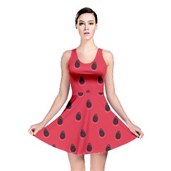 Seamless-watermelon-surface-texture Reversible Skater Dress by Simbadda