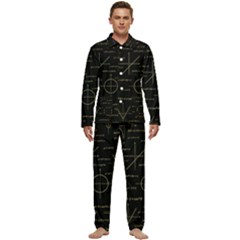 Abstract-math Pattern Men s Long Sleeve Velvet Pocket Pajamas Set by Simbadda