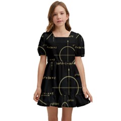 Abstract-math Pattern Kids  Short Sleeve Dolly Dress by Simbadda