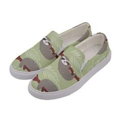 Sloths-pattern-design Women s Canvas Slip Ons