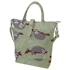 Sloths-pattern-design Buckle Top Tote Bag by Simbadda