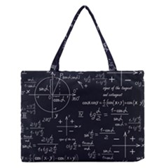 Mathematical-seamless-pattern-with-geometric-shapes-formulas Zipper Medium Tote Bag by Simbadda