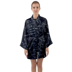 Mathematical-seamless-pattern-with-geometric-shapes-formulas Long Sleeve Satin Kimono by Simbadda