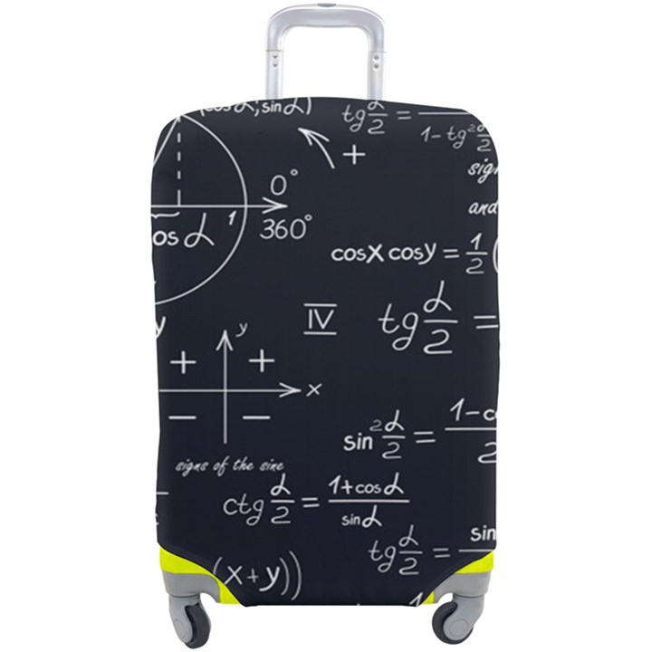 Mathematical-seamless-pattern-with-geometric-shapes-formulas Luggage Cover (Large)