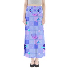 Seamless-pattern-pastel-galaxy-future Full Length Maxi Skirt by Simbadda