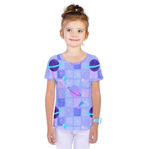 Seamless-pattern-pastel-galaxy-future Kids  One Piece Tee by Simbadda