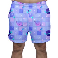 Seamless-pattern-pastel-galaxy-future Men s Shorts by Simbadda