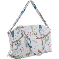 Pattern-sloth-woodland Canvas Crossbody Bag by Simbadda