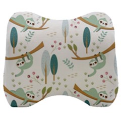 Pattern-sloth-woodland Velour Head Support Cushion by Simbadda