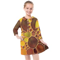 Abstract Oil Painting Kids  Quarter Sleeve Shirt Dress by Excel