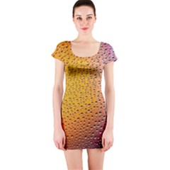 Rain Drop Abstract Design Short Sleeve Bodycon Dress by Excel