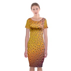 Rain Drop Abstract Design Classic Short Sleeve Midi Dress by Excel