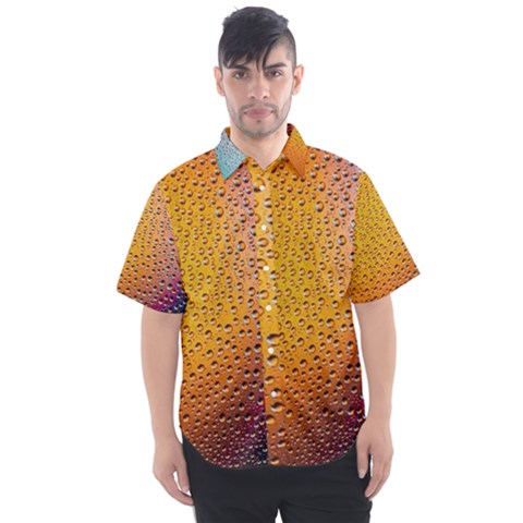 Rain Drop Abstract Design Men s Short Sleeve Shirt by Excel