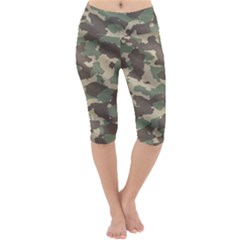 Camouflage Design Lightweight Velour Cropped Yoga Leggings by Excel