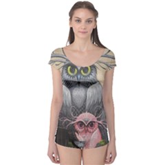 Graffiti Owl Design Boyleg Leotard 