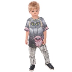 Graffiti Owl Design Kids  Raglan Tee