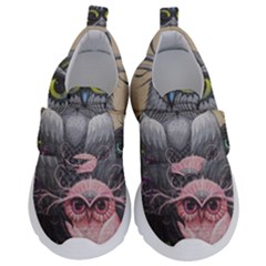 Graffiti Owl Design Kids  Velcro No Lace Shoes