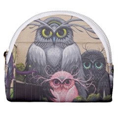 Graffiti Owl Design Horseshoe Style Canvas Pouch