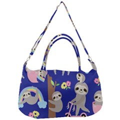 Hand-drawn-cute-sloth-pattern-background Removable Strap Handbag by Simbadda