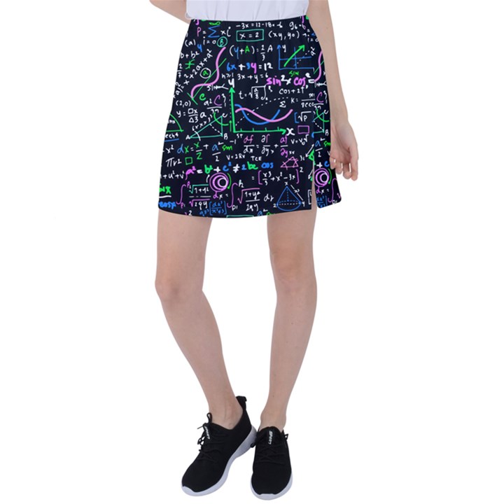 Math-linear-mathematics-education-circle-background Tennis Skirt