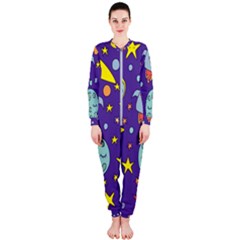 Card-with-lovely-planets Onepiece Jumpsuit (ladies) by Simbadda