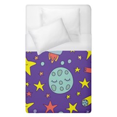 Card-with-lovely-planets Duvet Cover (single Size) by Simbadda