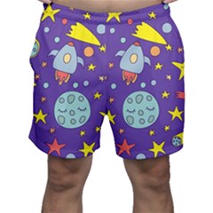 Card-with-lovely-planets Men s Shorts by Simbadda