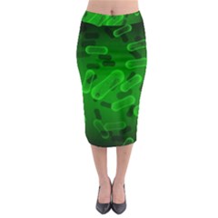 Green-rod-shaped-bacteria Midi Pencil Skirt by Simbadda