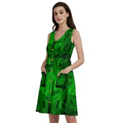 Green-rod-shaped-bacteria Sleeveless Dress With Pocket by Simbadda