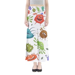 Dangerous-streptococcus-lactobacillus-staphylococcus-others-microbes-cartoon-style-vector-seamless-p Full Length Maxi Skirt by Simbadda