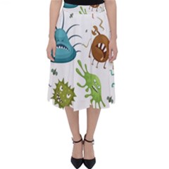 Dangerous-streptococcus-lactobacillus-staphylococcus-others-microbes-cartoon-style-vector-seamless-p Classic Midi Skirt by Simbadda