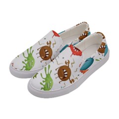 Dangerous-streptococcus-lactobacillus-staphylococcus-others-microbes-cartoon-style-vector-seamless-p Women s Canvas Slip Ons by Simbadda