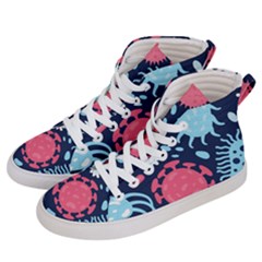 Seamless-pattern-microbes-virus-vector-illustration Men s Hi-top Skate Sneakers by Simbadda