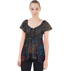 Mathematical-colorful-formulas-drawn-by-hand-black-chalkboard Lace Front Dolly Top by Simbadda