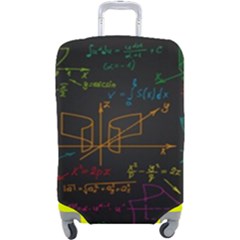 Mathematical-colorful-formulas-drawn-by-hand-black-chalkboard Luggage Cover (large) by Simbadda
