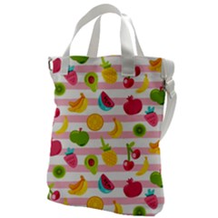 Tropical-fruits-berries-seamless-pattern Canvas Messenger Bag by Simbadda