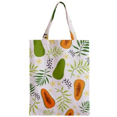 Seamless-tropical-pattern-with-papaya Zipper Classic Tote Bag by Simbadda