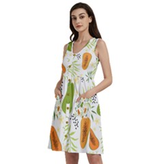 Seamless-tropical-pattern-with-papaya Sleeveless Dress With Pocket by Simbadda