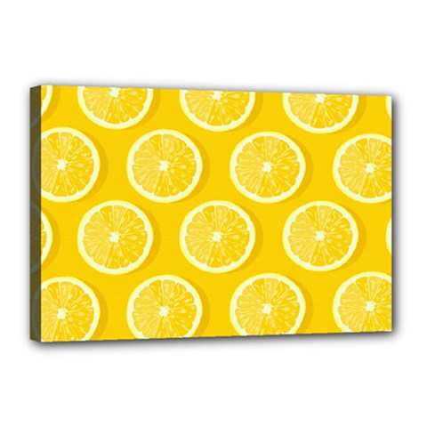 Lemon-fruits-slice-seamless-pattern Canvas 18  X 12  (stretched) by Simbadda