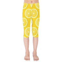 Lemon-fruits-slice-seamless-pattern Kids  Capri Leggings  by Simbadda