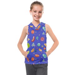 Virus-seamless-pattern Kids  Sleeveless Hoodie by Simbadda